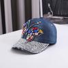 Fashion Versatile Outdoor Leisure Baseball Cap Colored Diamond Baseball Cap Trendy Big Butterfly Middle-aged Cap
