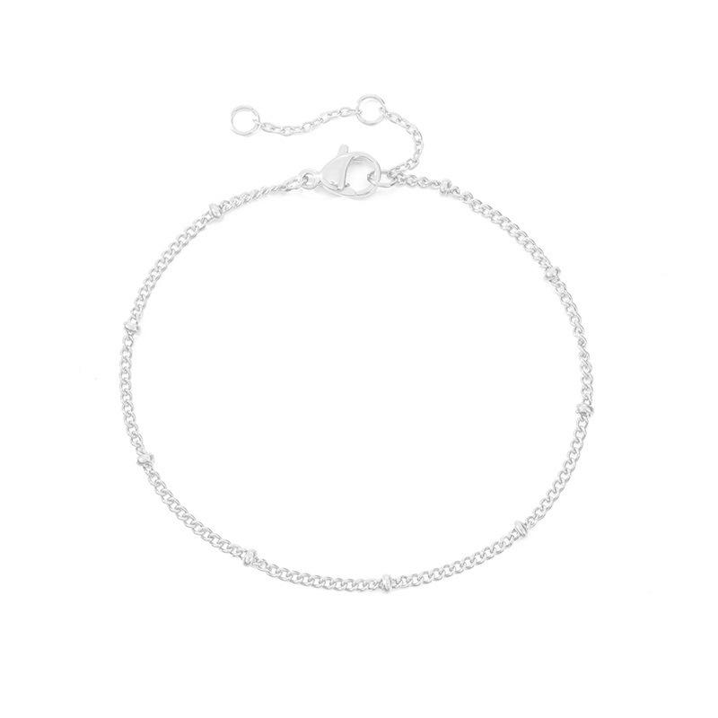 Elegant Women's Multi-Layer Beaded Bracelet - Stainless Steel 14K Gold Non-Fading Thin Chain Jewelry