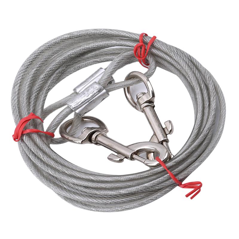 5 мм*3 м стальная проволока удлиненная проволочная собачья веревка цепь для собак товары для домашних животных для тягового каната для собак
