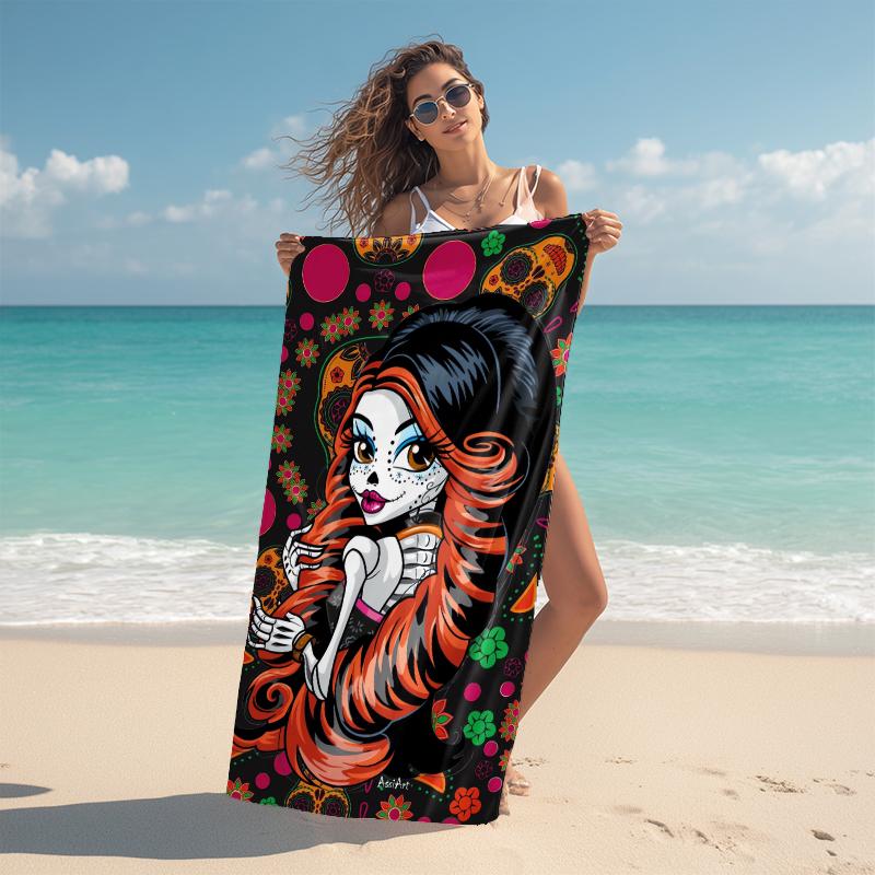 1Pc Monster High Dolls Beach Towel Microfiber Beach Towel Thin Absorbent For Beach Swimming Yoga Bath Sports 091730