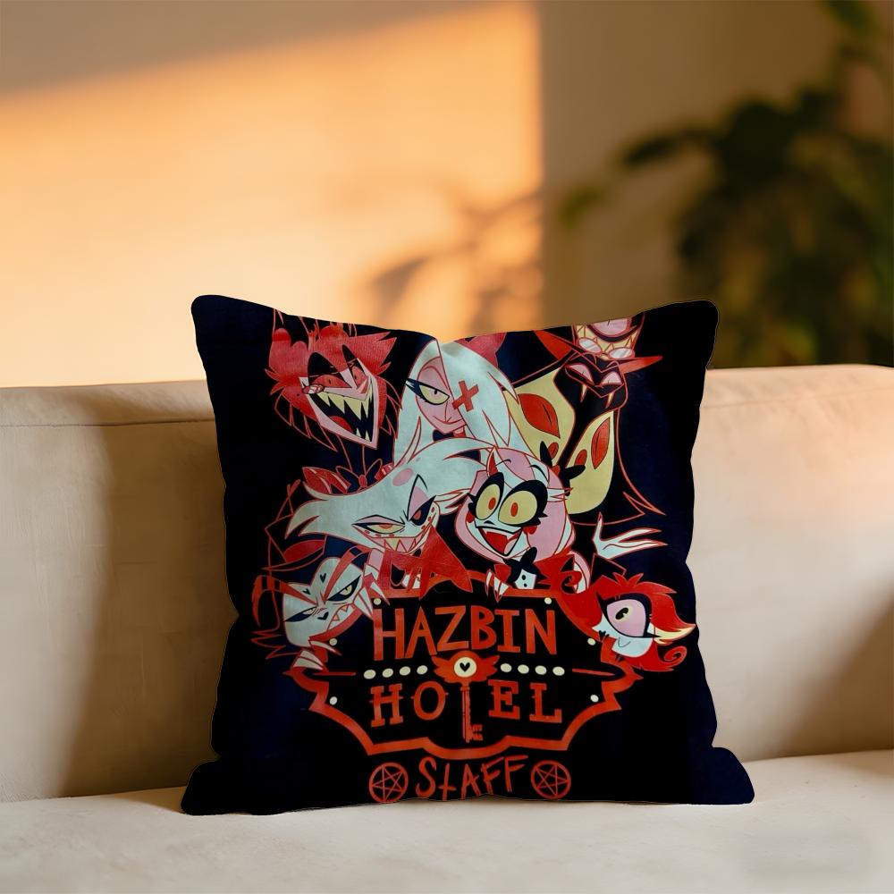 Hazbin Hotle Cushion Cover Cozy Velvet Throw PillowSoft Warm Cushion For Sofa  Bed