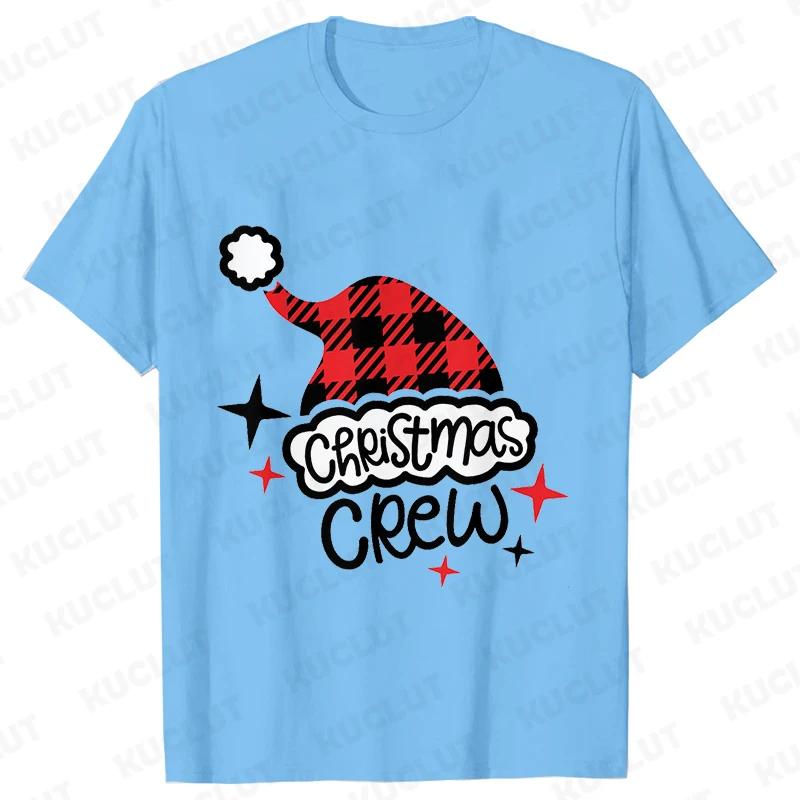 Футболка Christmas Squad Crew для женщин, хип-хоп, мягкие топы Y2k, модные повседневные футболки с принтом Санта-Клауса в стиле Харадзюку, футболки с коротким рукавом