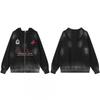 Mens Vintage Washed Hooded Zip-Up Baseball Sweatshirt Loose Fit Cotton Pullover Fall Casual Wear