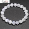 Natural Rainbow Moonstone Women Bracelets Bangles Blue Light Bracelets For Men Round Energy Stone Beads Handmade Jewellery Gift