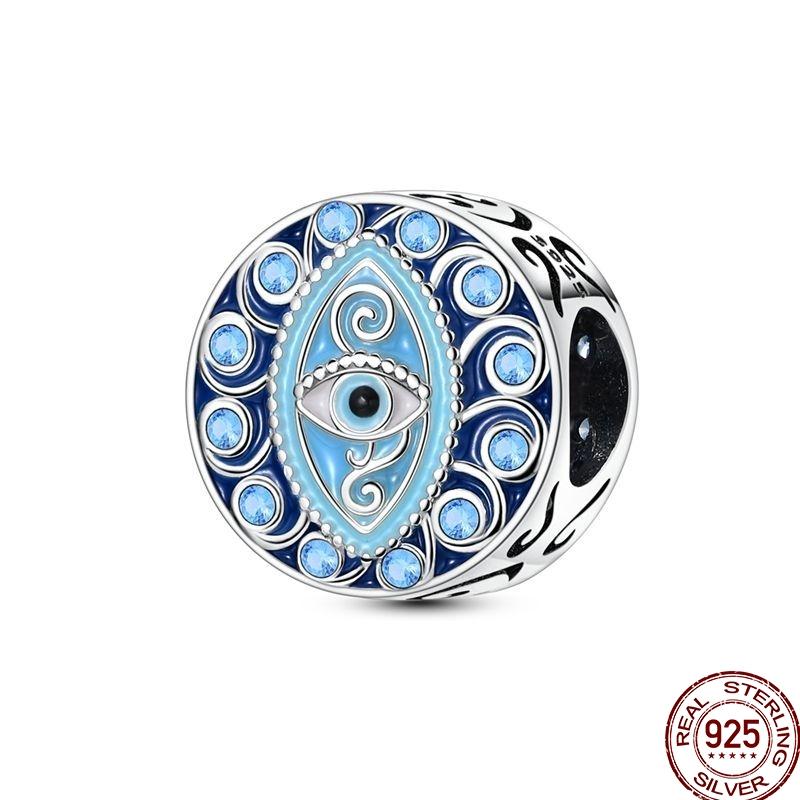 100% Copper Blue Shiny Zirconia Dark Cloud Butterfly Jewelry Beaded Pendant Fit 3Mm Bracelet Diy Jewelry Gift