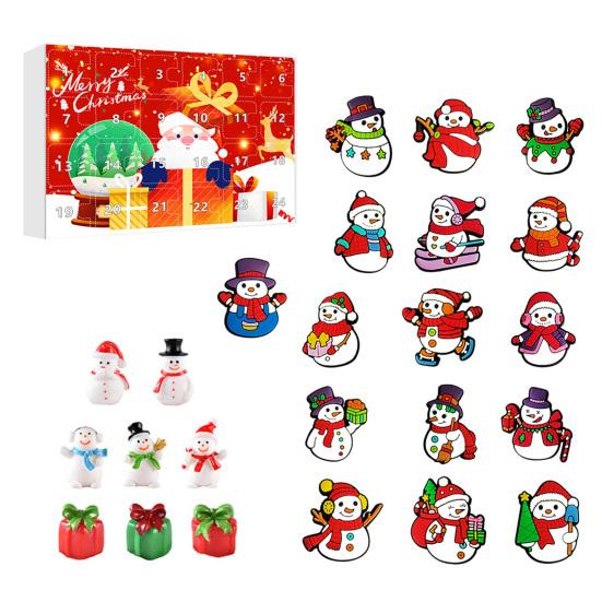 Рождественский снеговик Адвент-календарь 24-дневный обратный отсчет Рождественский подарочный набор 2D мультяшный снеговик подвесные украшения