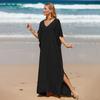 Women's Beach Cover Up Loose Plus Size Bohemian Long Dress Bikini Outer Shirt