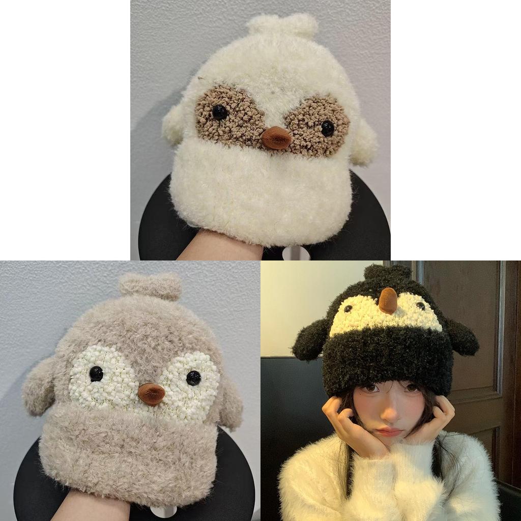 Winter Penguin Beanie For Women With Windproof Knit Material And Casual Style