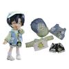 Rakulifey Obitsu 11 Clothes, Hat, OB11 Size Costume Set, Jacket, Pants, Vest, 112 BJD Doll Clothes, 4-Piece Set (Green)