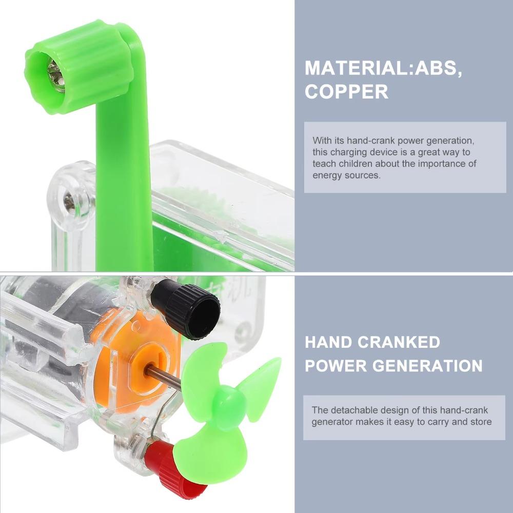 Plastics Hand Generator Model Science Kit Hand Crank Electricity Toy Manual Crank Model School