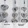 Reflective Surface 3D Metal Heart Double-Sided Wind Spinner Heart Wind Chime  Garden Hanging