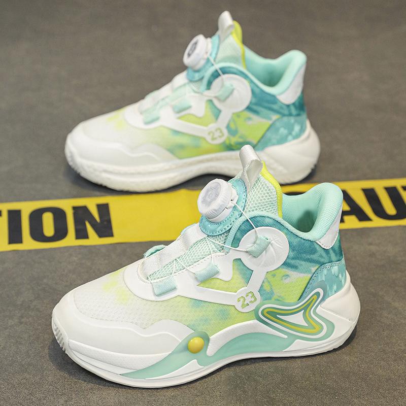Детские баскетбольные кроссовки Мальчиковые весенне-летние новые сетчатые дышащие спортивные кроссовки для девочек Износостойкие практичные нескользящие кроссовки