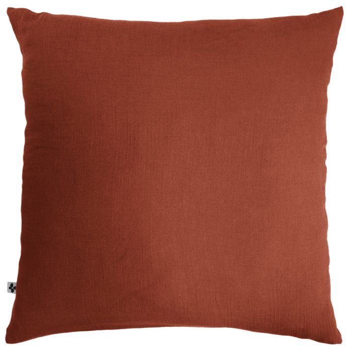 Taie d'oreiller Déco "Gaïa" 80 x 80 cm "Gaze de Coton" - Terracotta