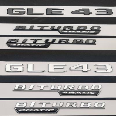 1 Set Car Trunk 3D Badge Rear Sticker Logo For Mercedes Benz GLE43 AMG W167 W166 GLE43 Biturbo 4matic Logo Automotive Accessory AG4