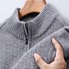 Hengyuanxiang Men's 100% Pure Wool Half-Zip Sweater
