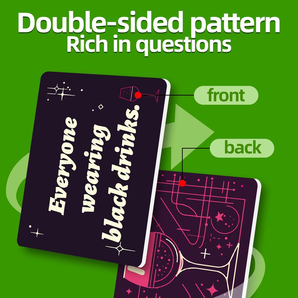 Карты для пар Игры Ночью Углубляют общение Усиливают чувства (Черный розовый)