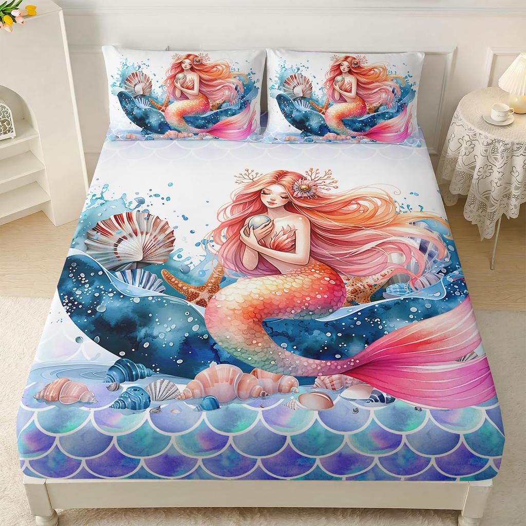 Постельный набор из трех предметов с рисунком морского животного дельфина, с цифровой печатью, для двуспальной кровати