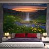 Waterfall Tapestry Hippie Forest Lake Mountain Wall Hanging Large Landscape Tapestry Cloth Ceiling Art Backdrop Room Decor