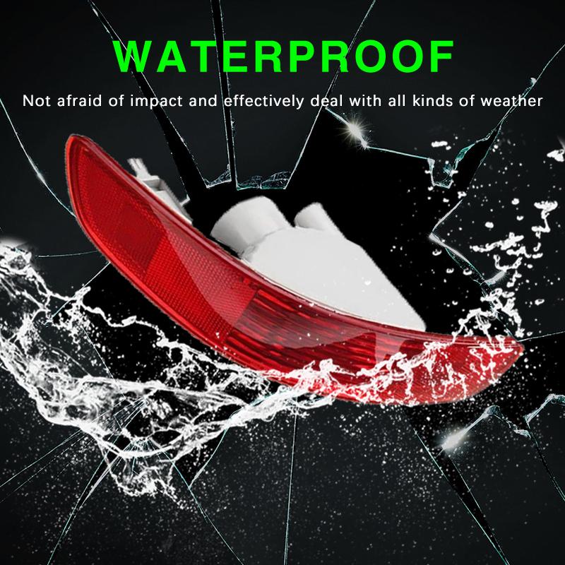2x For Mitsubishi Outlander CW ZG ZH 2007~2012 Rear Tail Bumper Reflector Light Brake Signal Fog Lamps Red Lens Car Accessories