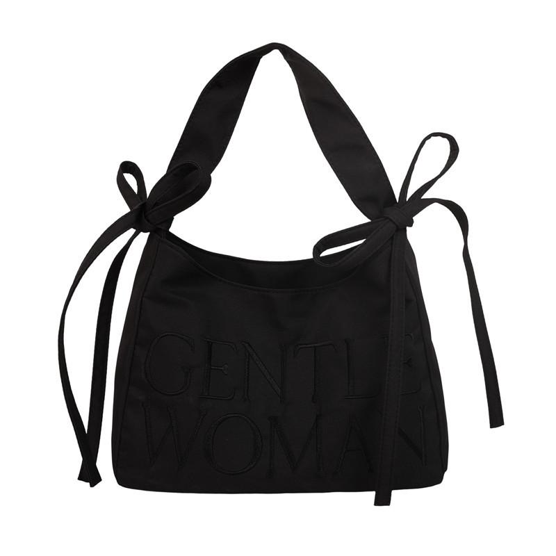 Новая повседневная сумка-багет с бантом, сумка подмышку, вышитая буквами, на плечо