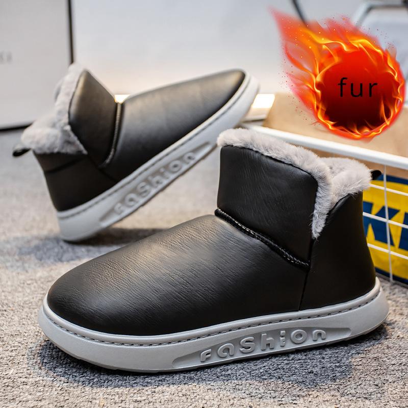 Парные зимние ботинки, новые зимние плюшевые теплые туфли на каблуке для мужчин, нескользящая платформа, мягкие, унисекс, износостойкие мужские ботильоны