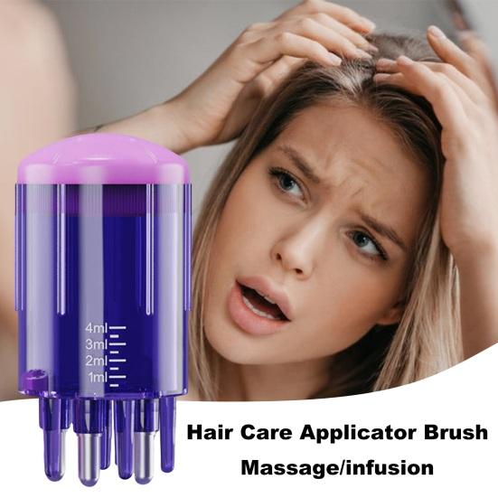 3ML Hair Oil Applicator with Precise Scale Scalp Massage Applicator Comb Clear Portable