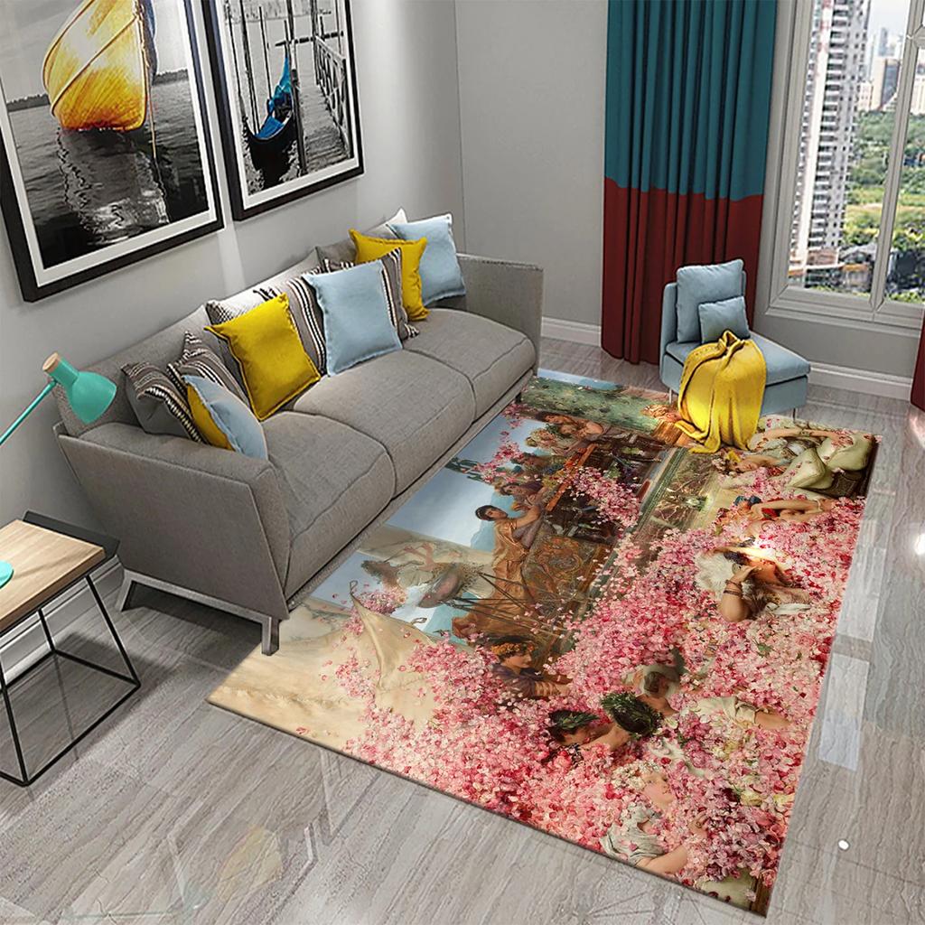 Визуальное искусство Ковер Синий Океан Замок Принт Коврик Креативный Дизайн Прямоугольные Ковры для Зоны Коврики для Йоги Плоский Коврик Декор для Гостиной Придверный Коврик