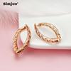 SIMJOO Popular Zircon Earrings Niche Design Horn Wavy Earrings