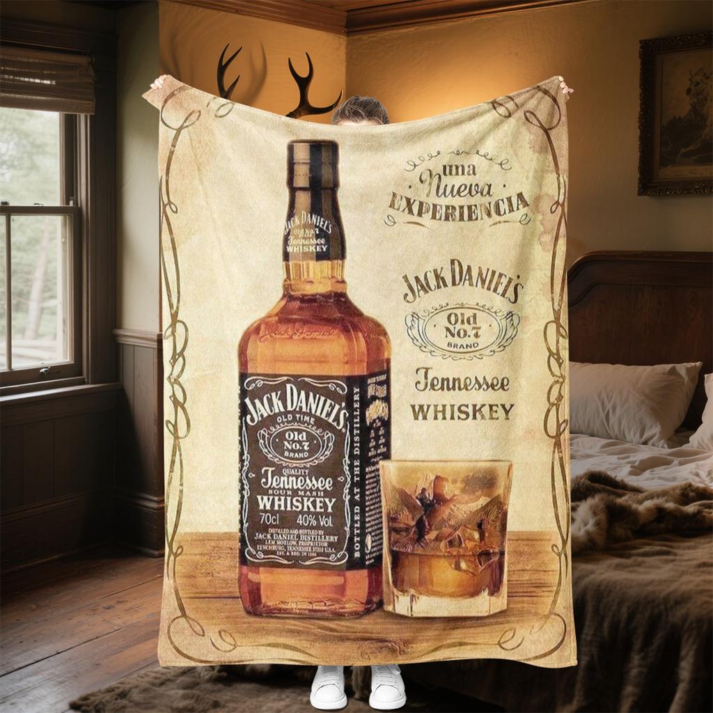 Jack Daniel's Sparkle Plush Blanket Soft Comfortable All Seasons blanket Sofa Office Naps blanket Outdoor Travel throw Perfect Gift