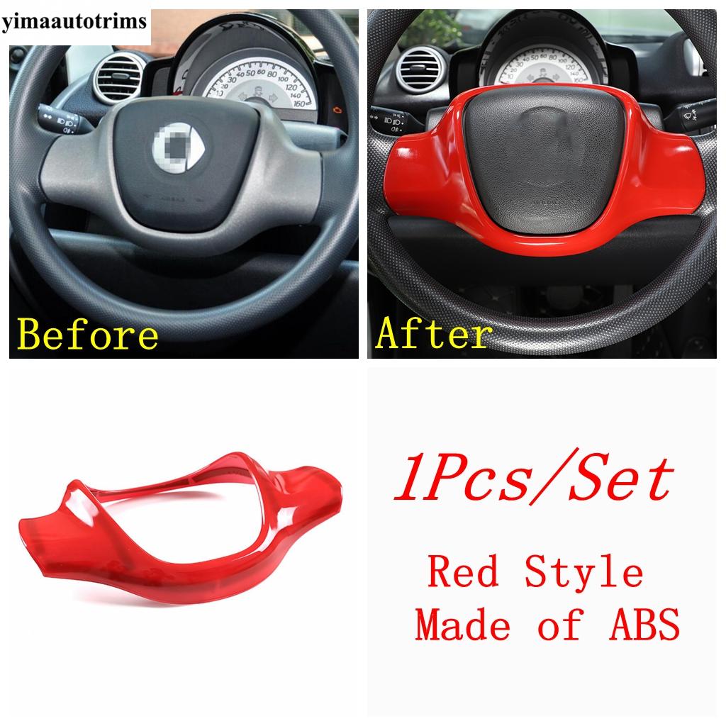 Red Hand Brake / Steering Wheel / Window Lift / Handle Bowl / Warning Lamp Cover Trim Accessories For Smart Fortwo 451 2009-2015