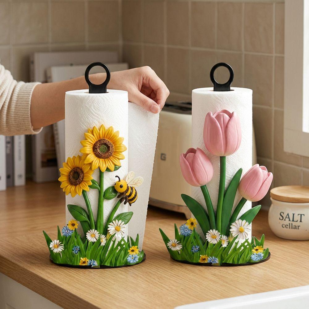 Cook Character Vertical Roll Paper Holder 2D Flat Kitchen Napkin Stand Dining Room