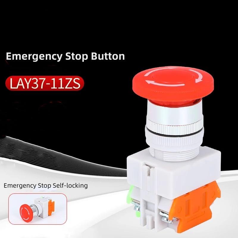 Красный грибовидный колпачок 1НО 1НЗ DPST кнопка аварийной остановки переключатель переменного тока 660 В 10 А переключатель оборудование лифт лифт защелка самоблокировка