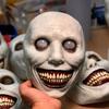 Halloween Cos Exorcist Smiling White Face White Eyes Demon Mask Horror Mask Masquerade Haunted House Horror Mask Role Play