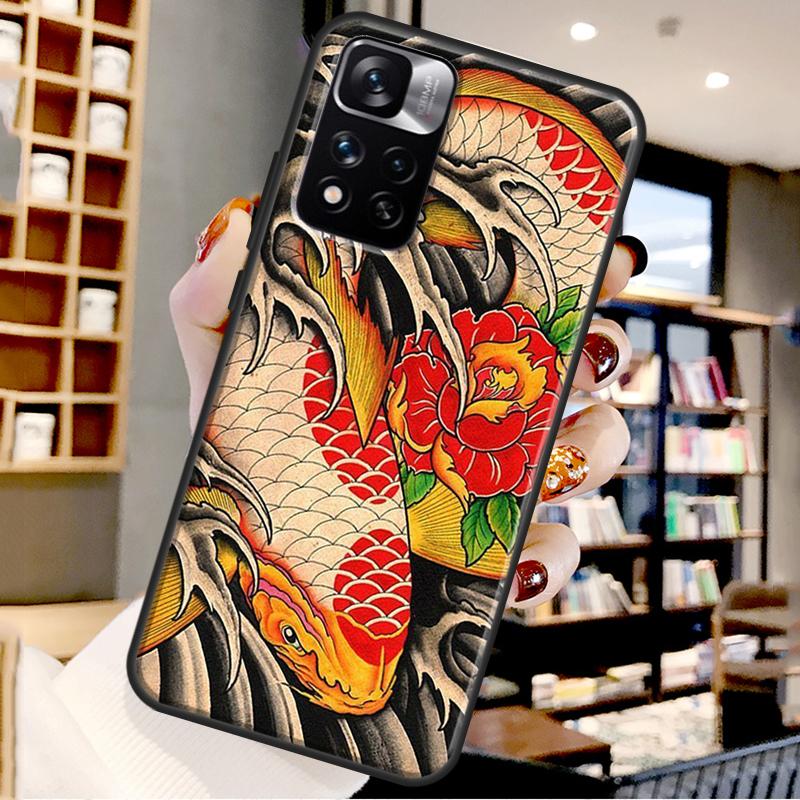 Японский чехол с карпом Кои для Xiaomi Redmi Note 12 11 10 9 8 Pro Note 12S 11S 10S 9S Чехол для Redmi 9 10 12 C
