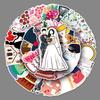 50 Wedding Doodle Cartoon Fresh Ins Style Korean Guka Manual DIY Skateboard Suitcase Stickers Waterproof
