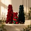 Hand Knitted Hanging Pendant Velvet Bow Christmas Tree Decor Christmas Ornament  Christmas Decor