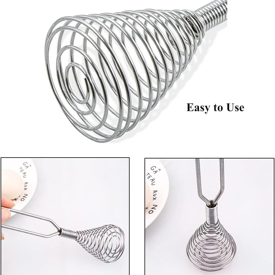 Stainless Steel Spring Coil Whisk Wire Cream Egg Beater Gravy Cream Hand Mixer Kitchen Tool For Mixing Blending Stirring