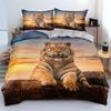 3D Tiger Duvet Cover Soft Comforter Cover Animal Bedding Set Tiger Pattern Quilt Cover for Bedroom Decor 2/3Pcs King Queen Size