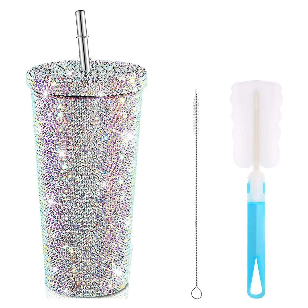 Insulated Glitter Coffee Cup Double Layer Stainless Steel Water Bottle Girl