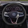 Car Steering Wheel Cover For Volkswagen polo life r line -2026 Leather Auto Steering Wheel Volkswagen t roc Accessories