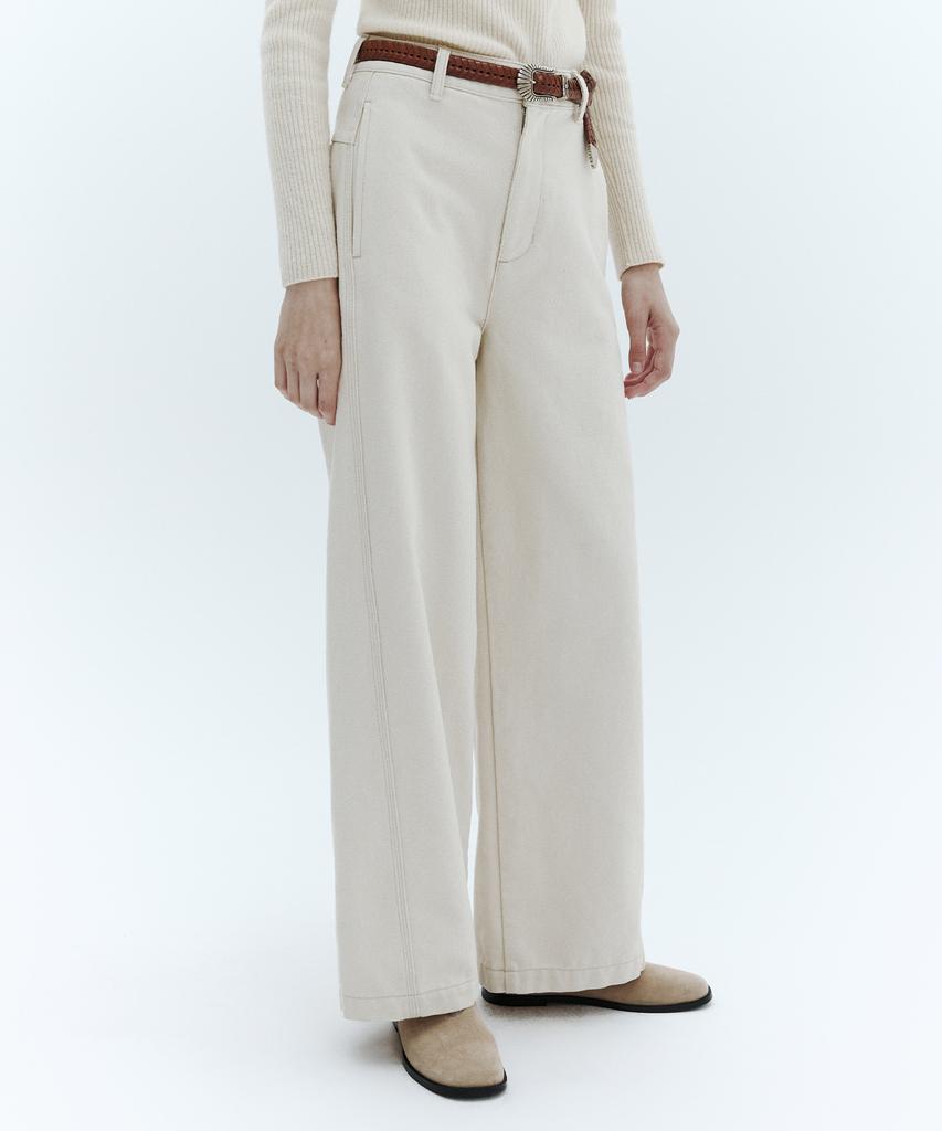 CITYBREEZE Sculp Cotton Wide Pants_Ivory