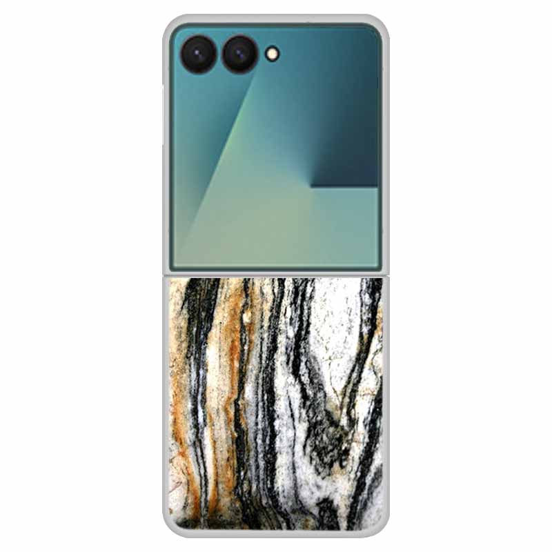 Мраморный чехол для Samsung Z Flip7 Прозрачная жесткая пластиковая крышка из поликарбоната Ударопрочный чехол для Samsung Galaxy Z Flip 7 5G Чехол Zflip7