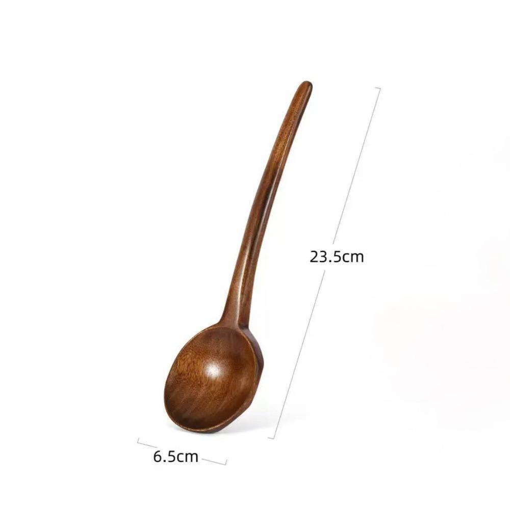 Deep Spoon Head Long Handle Spoon Long Handle Serving Ladle Wooden Soup Spoon Kitchen Cooking