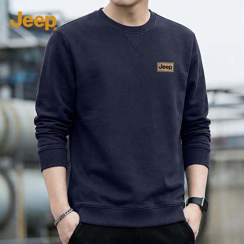 JEEP Men's American Style Loose Fit Crewneck Sweatshirt