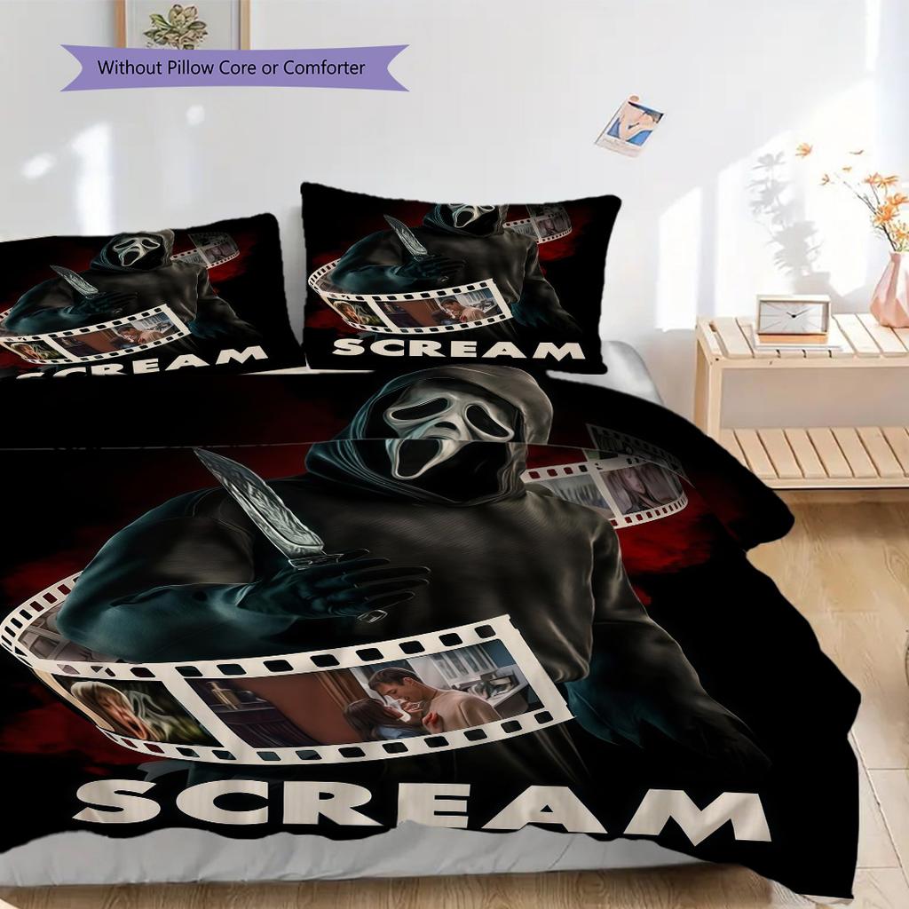 Halloween Horror Poster Bedding 1 Duvet Cover 2 Pillowcase Without Core Duvet Cover And Pillowcase Bedding Set Soft And Comfortable