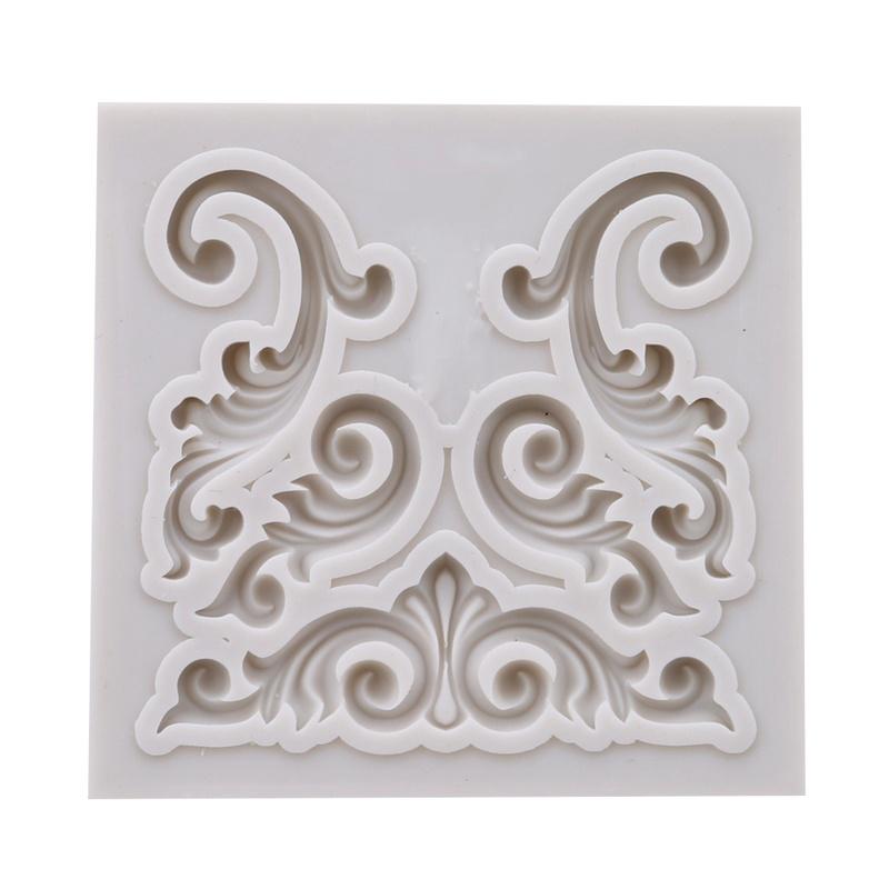 European Pastry Antique Mirror Frame Fondant Cake Mold Silicone Mould Border Embossing Pastry Tool