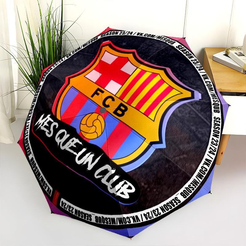 Узор FC Barcelona, автоматический складной зонт, портативная и складная конструкция, 8 спиц, рождественский или день рождения подарок.