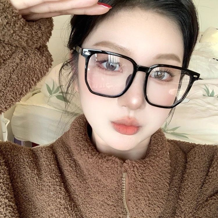 Ретро черная оправа для очков, оправа для женщин, может быть оснащена очками для близорукости с защитой от синего света, большие тонкие простые очки