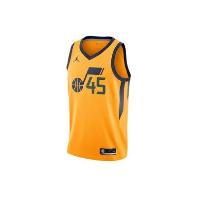 Митчелл Нет. 45 Jazz Crew Neck Basketball Vest 20-21 Fan Edition Мужские топы Желтый CV9496-719