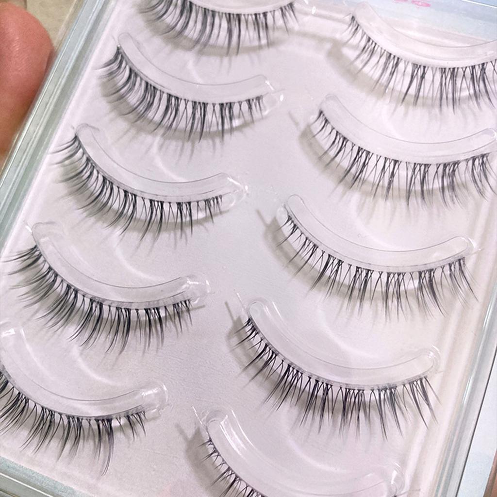 5 Pairs False Eyelashes Pack Soft Sharpened Tips Natural Look Lashes for Cosplay Party Makeup